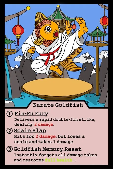 Karate Goldfish monster card
